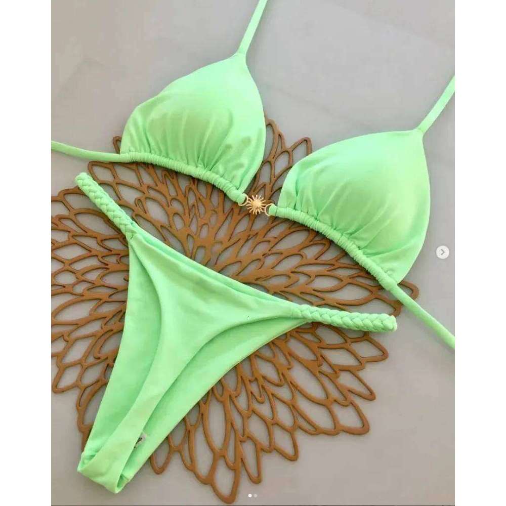 New Split Briefs Bikini Sexy Brazil Swimsuit Women's Beach Vacation Bikin Z260206