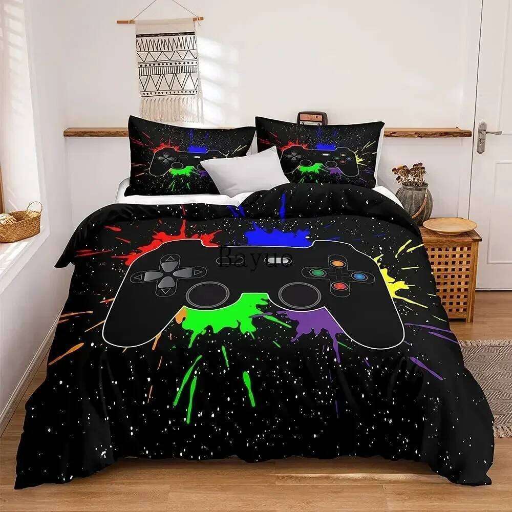 Gamer Bedding Sets for Boys Gaming Duvet Video Games Comforter Cover custom Designs Bed Set with Pillowcase XJ260206