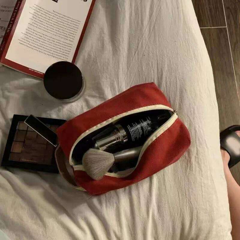 1 Pc Korean Style Women Cosmetic Organizer Bags for Travel Canvas Make Up Case Small Large Tote Makeup Kit Pouch Y260206