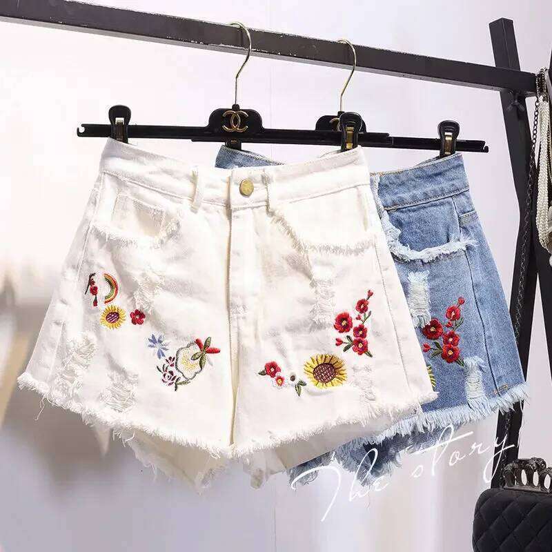 Sexy Summer White High Waist Short Pants Aesthetic Vintage Wide Leg Korean Casual Loose Fashion Women's Jean Denim Shorts Female XJ260206
