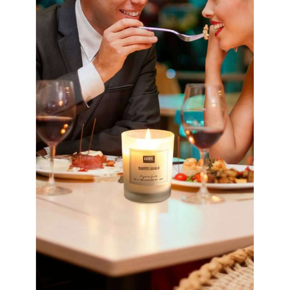 Glass cup, soy wax, aromatherapy candle, smoke-free, long-lasting fragrance, creative home decoration S260205