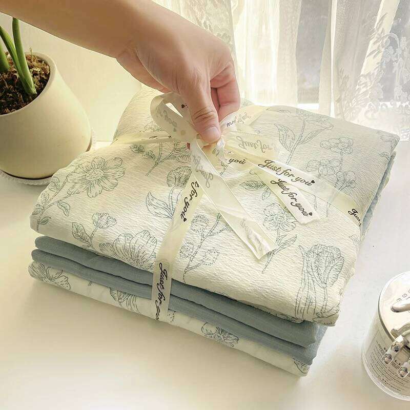 French Floral Bedding For Girls 2025 New Queen Size Pastoral Bed Sheet Sets Duvet Cover Set With Pillowcase No Filling XJ260206