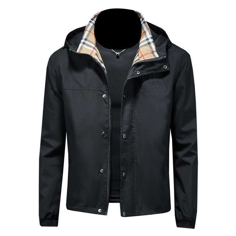 New Casual Hooded Versatile Jacket Coat European Goods Men's Spring Fashion Light Luxury Trendy Brand Jacket