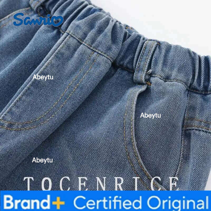 Sanrio Hello Kitty Denim Jeans for Little Girls Long Pants Spring Autumn Loose Fit Wide Leg Fashionable Cartoon New Style 2026 H260206