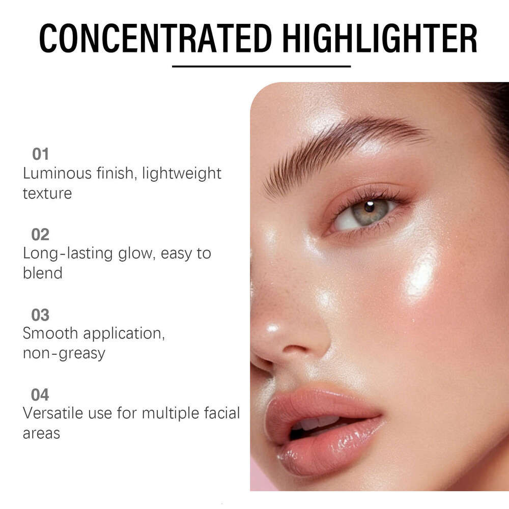 zephoco Highlighter Liquid Light Pink Natural Shiny Smooth Beautiful Daily Face Makeup