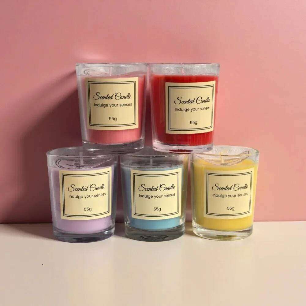 New Christmas Premium Box Glass Handmade Soy Wax Smokeless Creative Aromatherapy Candle Companion Gift S260205