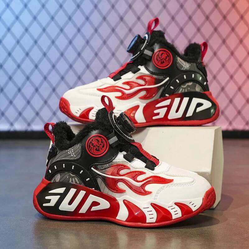 New autumn/winter 2025 children's basketball with waterproof leather surface training sports shoes for boys and girls 26Y0206