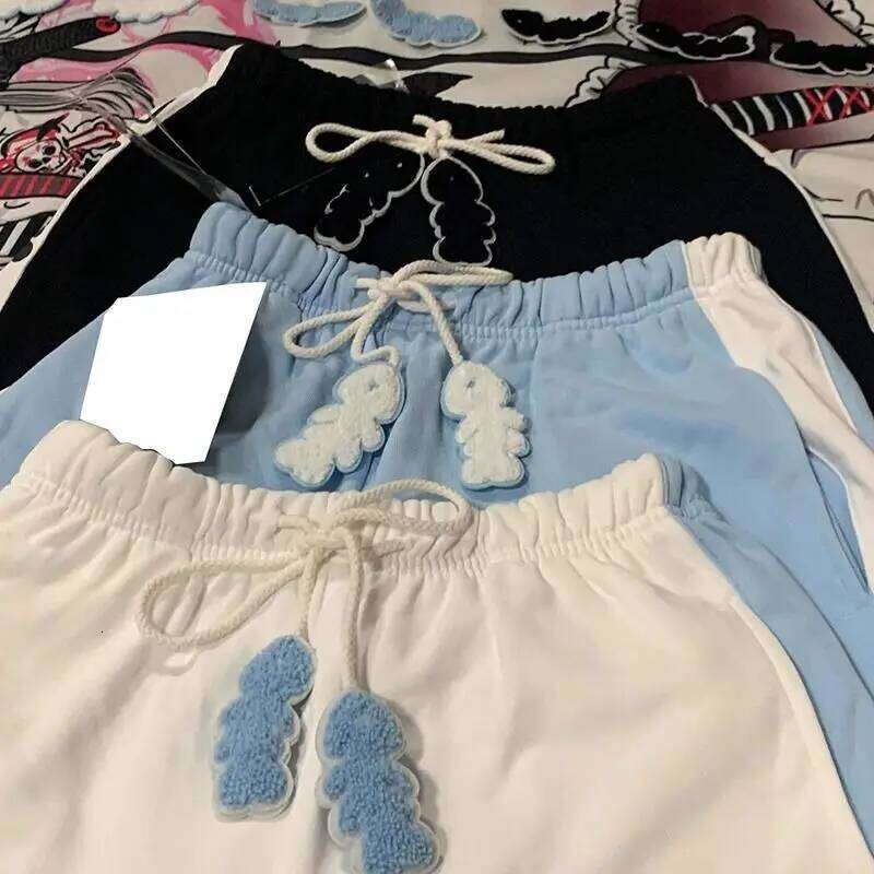 Japanese Sweet All Match Commuter Harajuku Y2k Aesthetic Constrast Color Cute Print Casual Pant Summer Punk Girl Shorts XJ260206