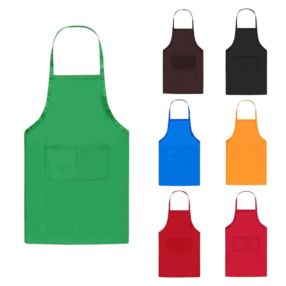 Plain Women And Men With Double Pockets, Waterproof Aprons Cooking Adult Chef Kitchen Apron For Grilling, Working S260205