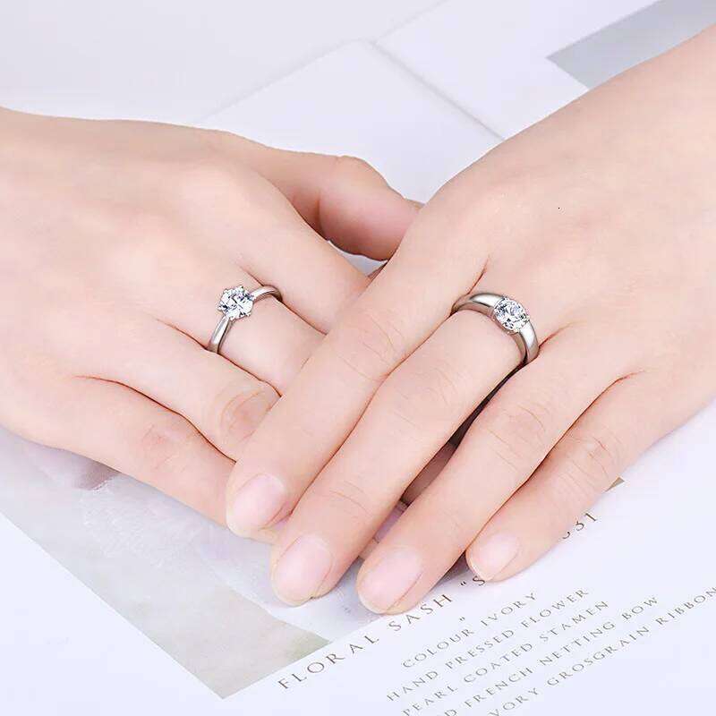 Classic Couple Rings For Men Women CZ Stone Trendy Wedding Lovers' Jewelry Romantic Valentine's Day Present Ring Accessory W260206