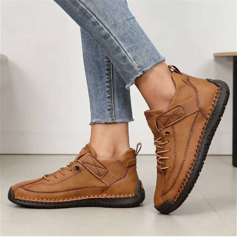Spring Autumn Casual Shoes for Women British Style Retro Anti Slip Loafers Lace Up Comfortable Soft Sole Street Fashion Men Shoe
