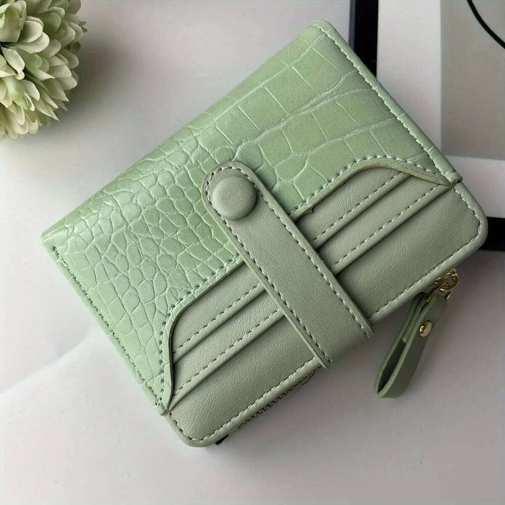 Ladies macaron short fashion Korean crocodile zipper multi-slot everyday everything fresh ladies purse Y260206