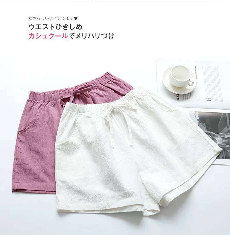 Casual Linen Woman Gym Shorts, Big Size Loose Short Pants, High Waist Dance Hotpants, Micro Summer Bottoms for Girls C260206