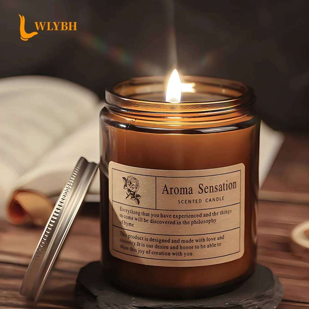 Smokeless Aromatic Scented Candle Handmade Soybean Wax Candles Festival Wedding Birthday Party Gift Glass Cup Home Decoration H260205