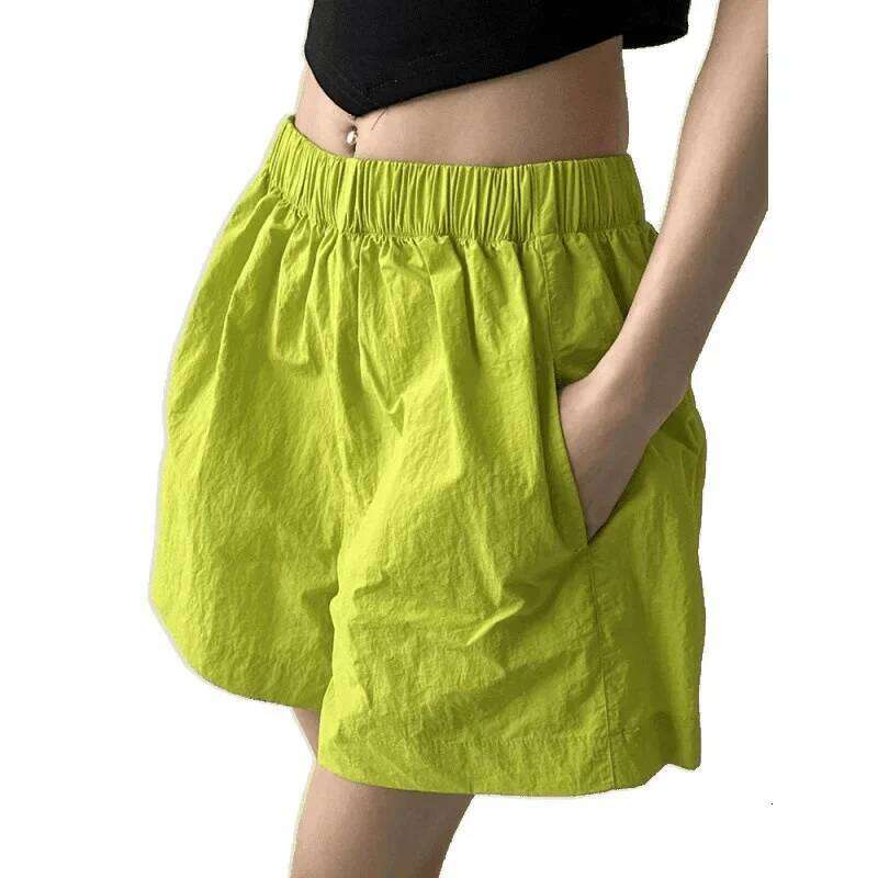 White Elastic Waist Shorts Women's Casual Commuter Fashion Summer New Style Korean Version Popular Online Influencer Products XJ260206