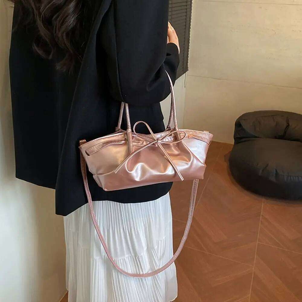 Tredny Designer Bowknot Bucket Gentle Pu Leather Bow Cross Body Casual Multi-color Women's Tote Bag Ladies Y260205