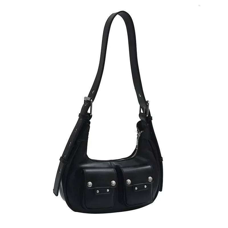 Zipper Solid Color PU Shoulder 2025 Hot Selling Simple Fashionable Crossbody Bag Soft Sewing Thread Sweet Cool Style Handbag Y260205