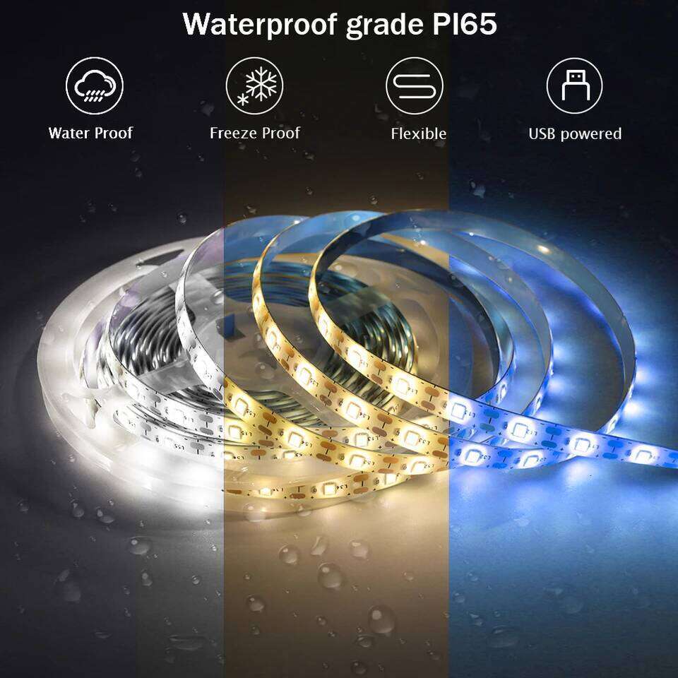 5V USB LED Strip Light Battery Power SMD 2835 3528 60LED 0.5m 1m 2m 5m Cold White Warm Blue Ribbon Cabinet Lights Night DC5V Z260206