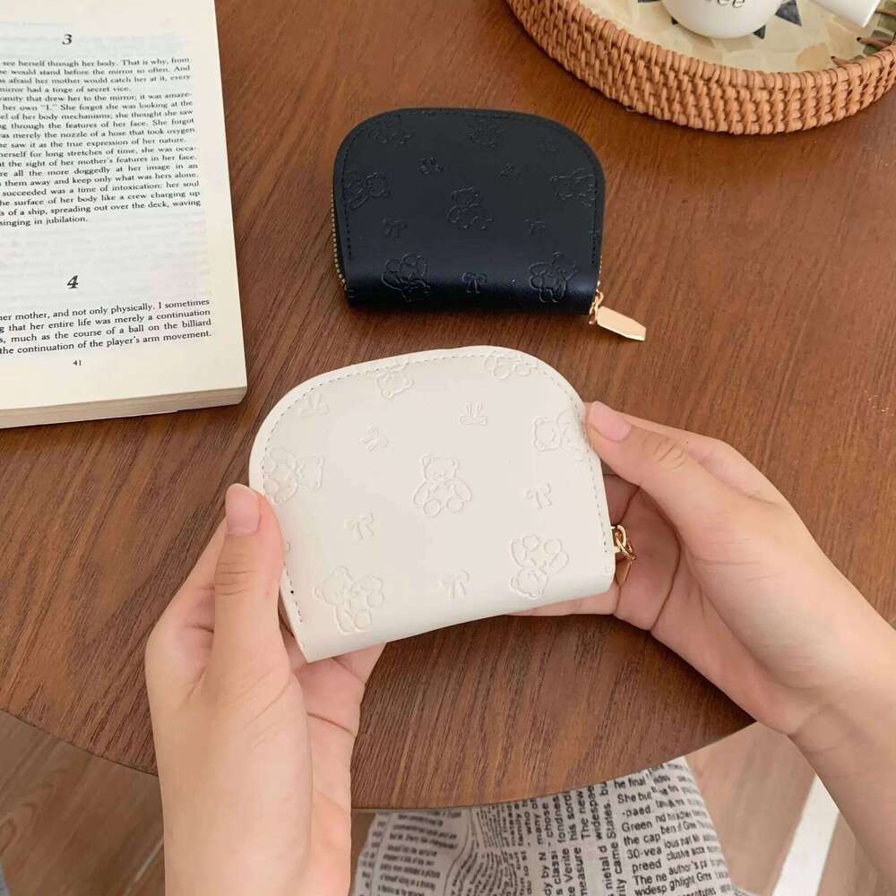 Cartoon short purse, cute student, simple animal cartoon, multi-slot coin purse for women Y260206