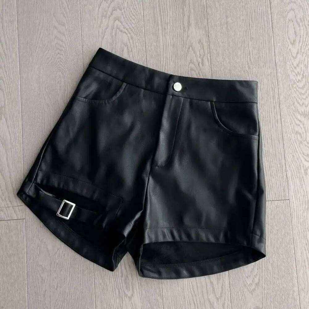 Sexy Black Pu Leather 2025 Women's Autumn Winter Tight Gothic High Waist Shorts Street Fashion Y2K Hot Girl Outfit XJ260206