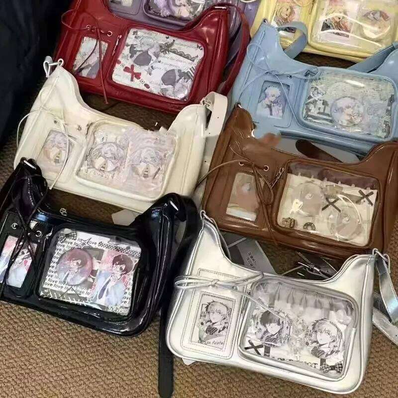 Girls DIY Women Y2K Harajuku Bags Korean Transparent Ita Bag School Crossbody Anime Display Plate Handbag Toy Y260205