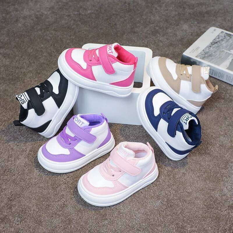 Fashion Kids Sneakers Spring Autumn High Top Breathable Casual Girls Non-slip Board Boys Outdoors Basketball Shoes 26Y0206