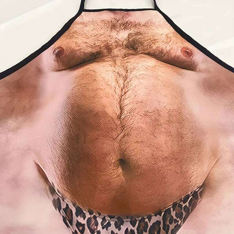 Funny Beer Belly for Men - BBQ Grilling & Party Kitchen Apron,Adjustable Polyester Chef Apron with No-Pockets S260205