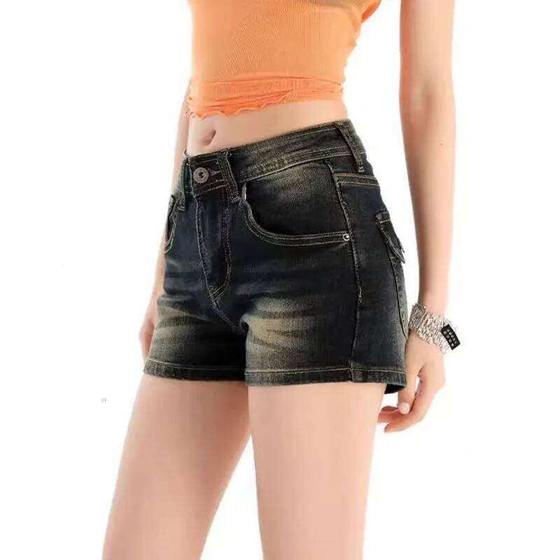 Women Retro Streetwear 90S Y2K 2025 Summer Korean Grunge Hot Denim Shorts Female Harajuku Slim Fit Cowboy Short Pants XJ260206