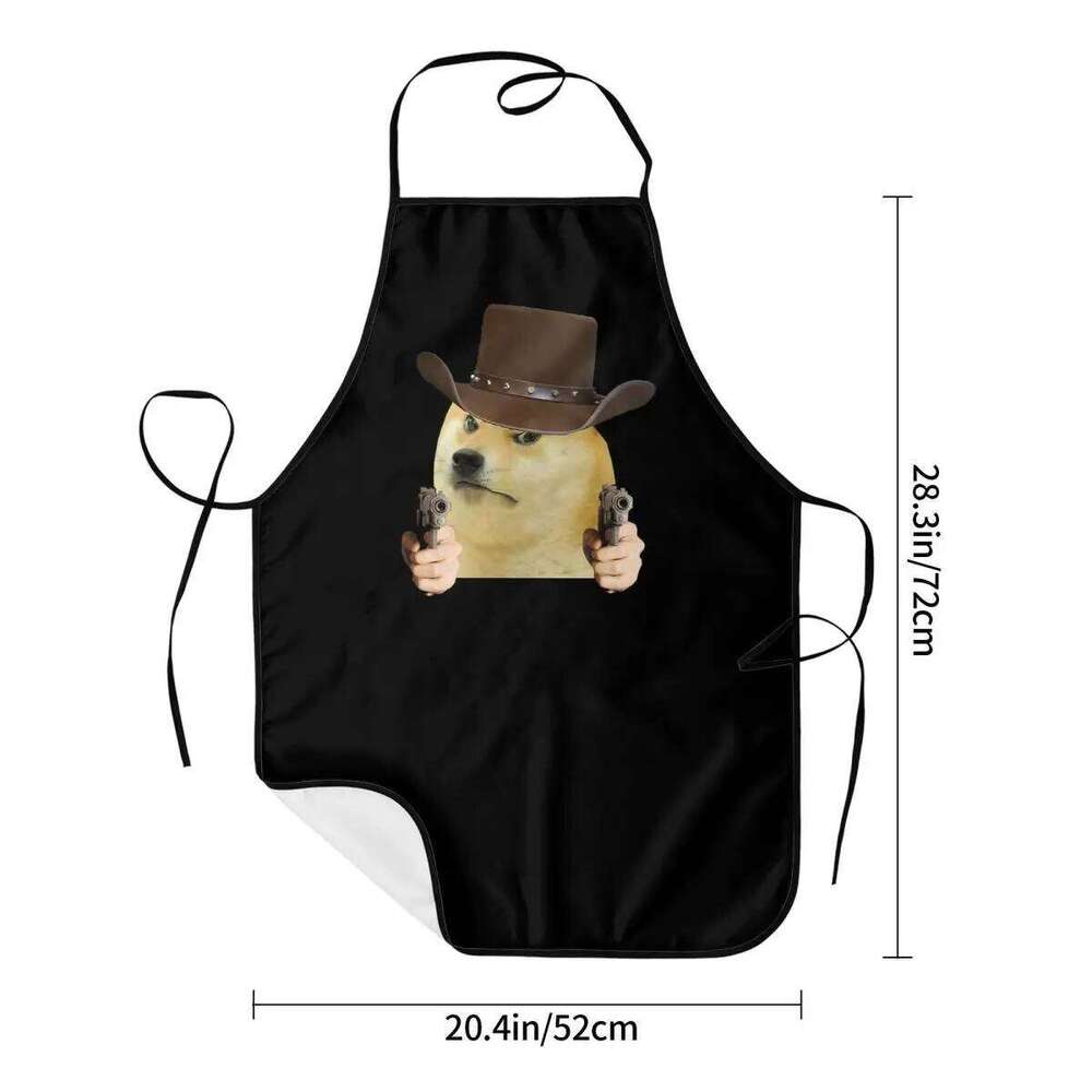 Doge Shiba Inu Memes Aprons Chef Cooking Baking Tablier Sleeveless Bib Kitchen Cleaning Pinafore for Women Men Gardening S260205