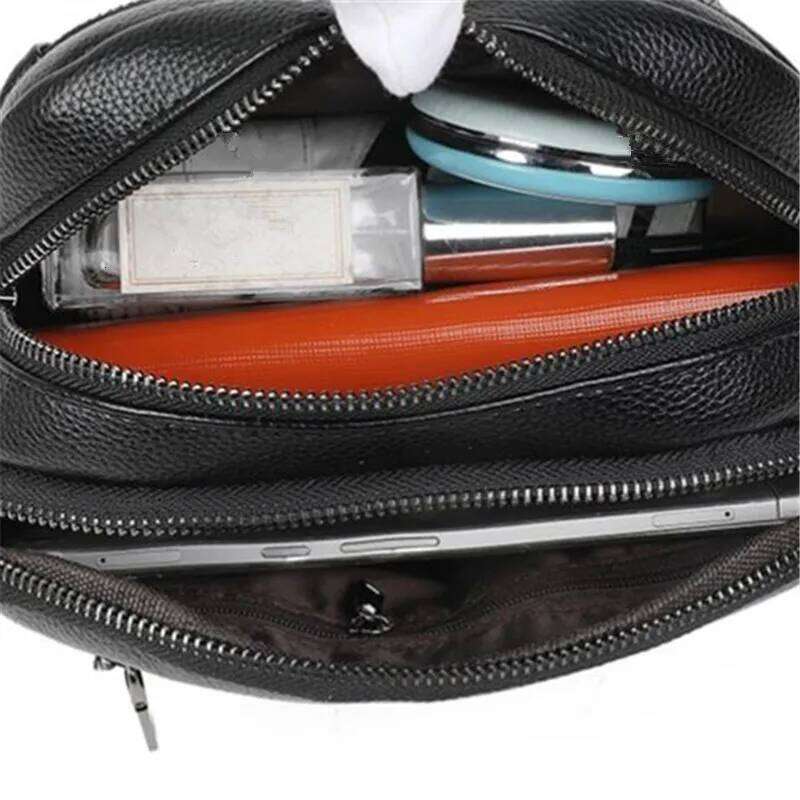 Women's Crossbody Water-Resistant Solid Color Square Shoulder Bag, Three Layer Zipper Closure Phone Purse Pouch for Women XJ260129