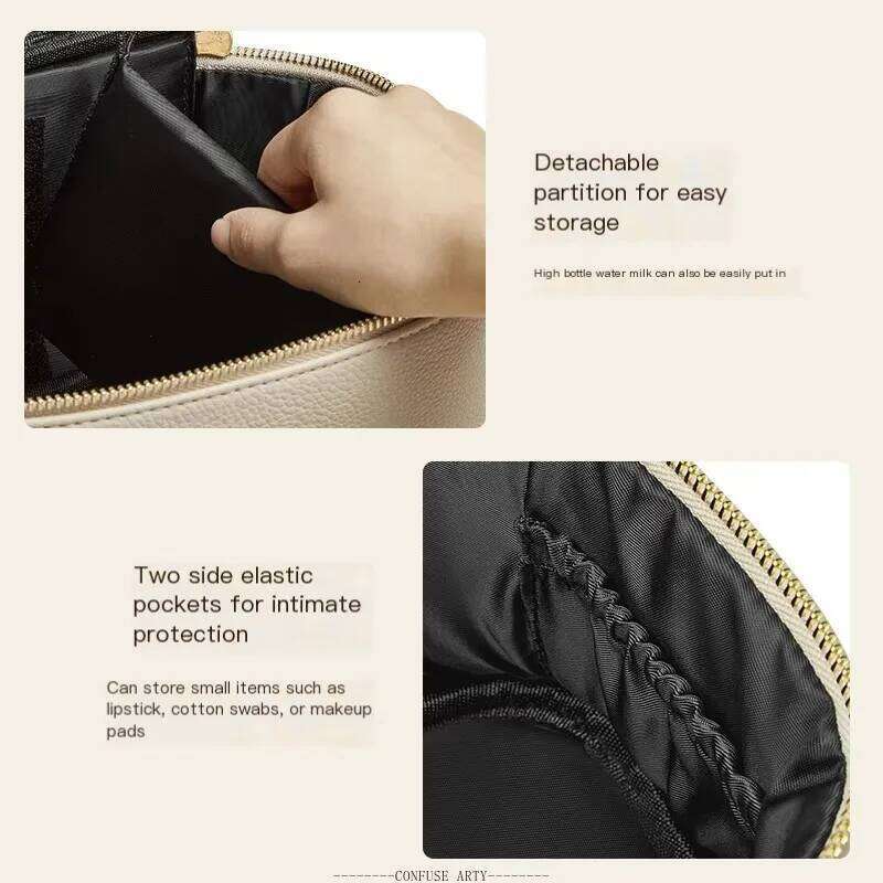 Women's Large Capacity PU Leather Handheld Makeup Bag - 2025 New Arrival Travel Toiletry Organizer with Multiple Compartments Y260206