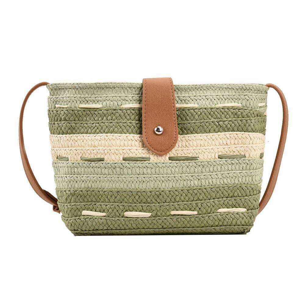 Crossbody Handmade Ladies Woven Bag Fashion Casual Simple Portable Gradient Color Elegant Paper Rope for Seaside Holiday XJ260129