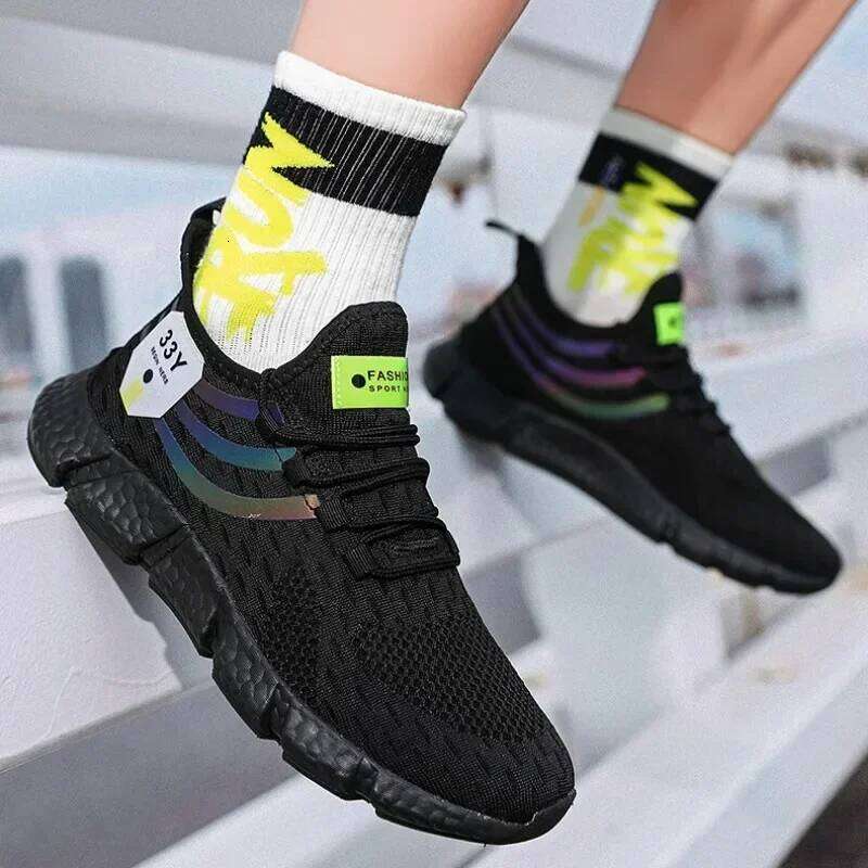 Men's Lace Up Mesh for Summer Fashion Easy Wear Breathable Comfortable Non Slip Sole Outdoor Walking Sports Leisure Shoes