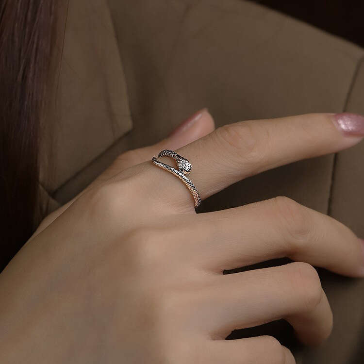 New Snake Zodiac Year Unisex Cool Trendy Fashion Personality Ring Open Rings