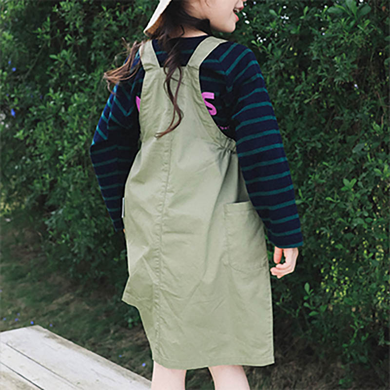 Skirts Kids Kids Mountain Style Cartoon Embroidered Overall Dress Adjustable Strap Outdoor Casual Dress for Girls 26AG3181