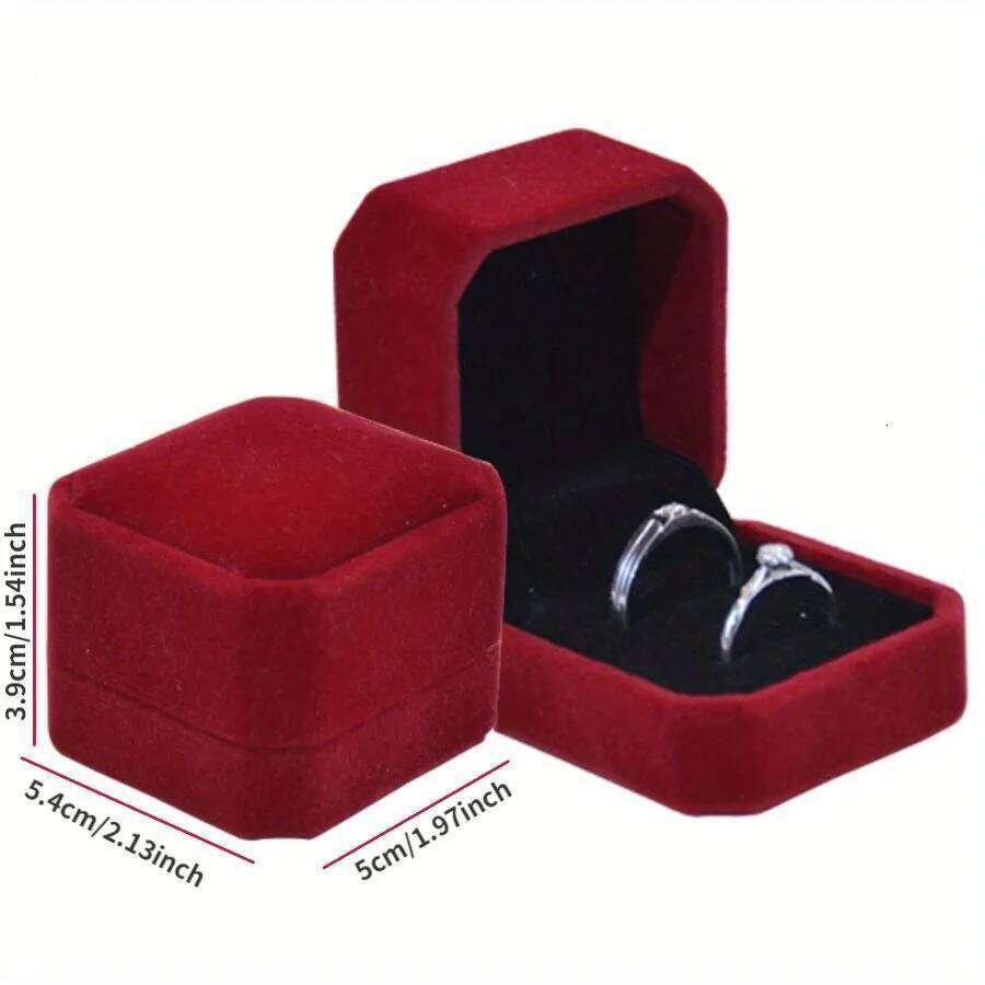 One Pair of Modern Adjustable Promise Couple's With Ring Boxes Jewelry Organizer Storage Box Marriage Rings W260206