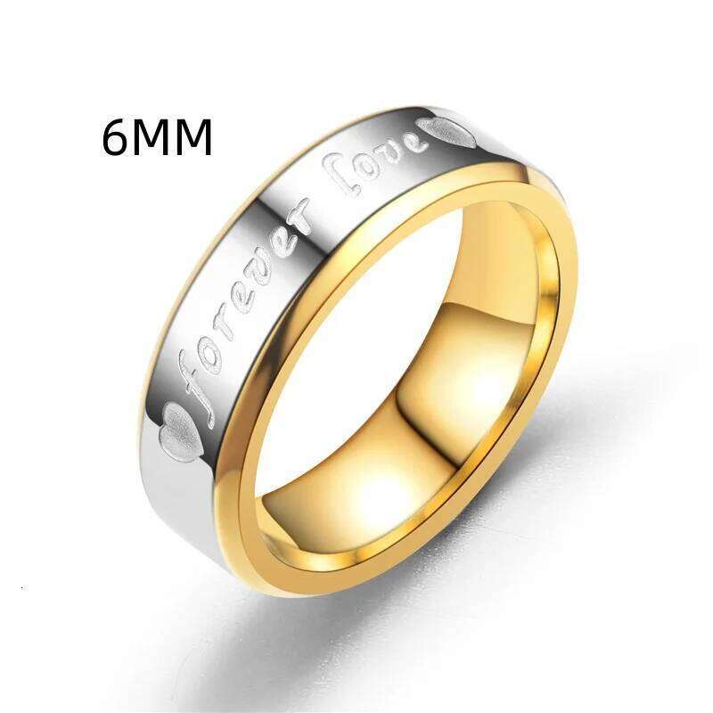 Promotions Women/Men Wedding Band Gold Plated Engagement Ring Stainless Steel Forever Love Couple's Size 6-12 W260206
