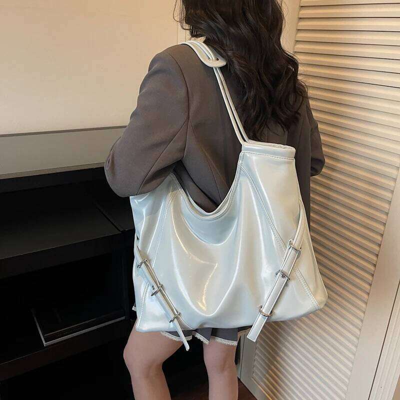 Women's PU Leather Tote Bag Decor Adjustable Strap Large Capacity Casual Daily Shoulder Underarm Bags Simple New Handbag 2026 Y260205