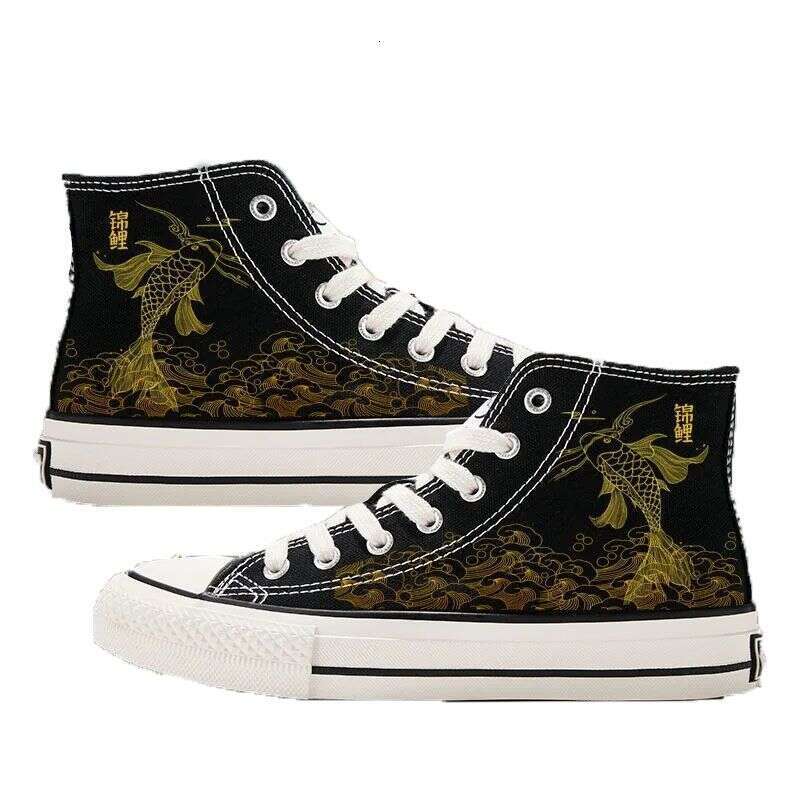 2026 New High-Top Trendy Chinese Elements Shoes, Modified Student Ancient Style Canvas Shoes WKERSIY