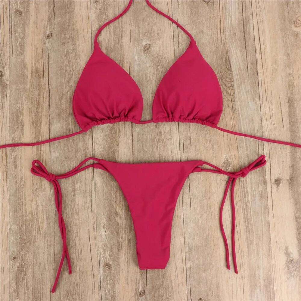 Female Swimsuits Summer Swimsuit Women Sexy Bikini Set Push-Up Padded Bra Thong Two Pieces Swimwear Beachwear Bathing Suit Z260206