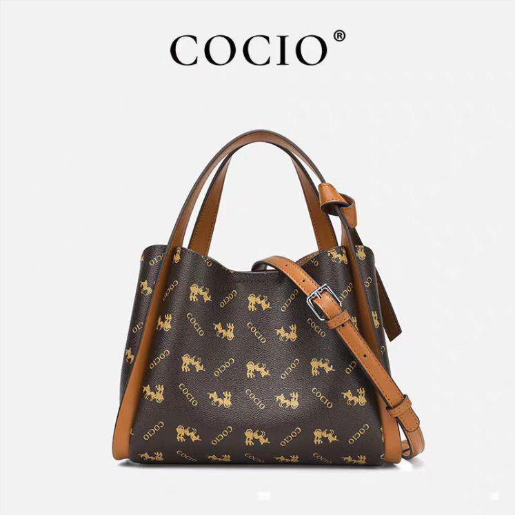 New design COCIO cross-border new printed handbag bucket bag fashionable and casual versatile crossbody bag shoulder bag Free shipping