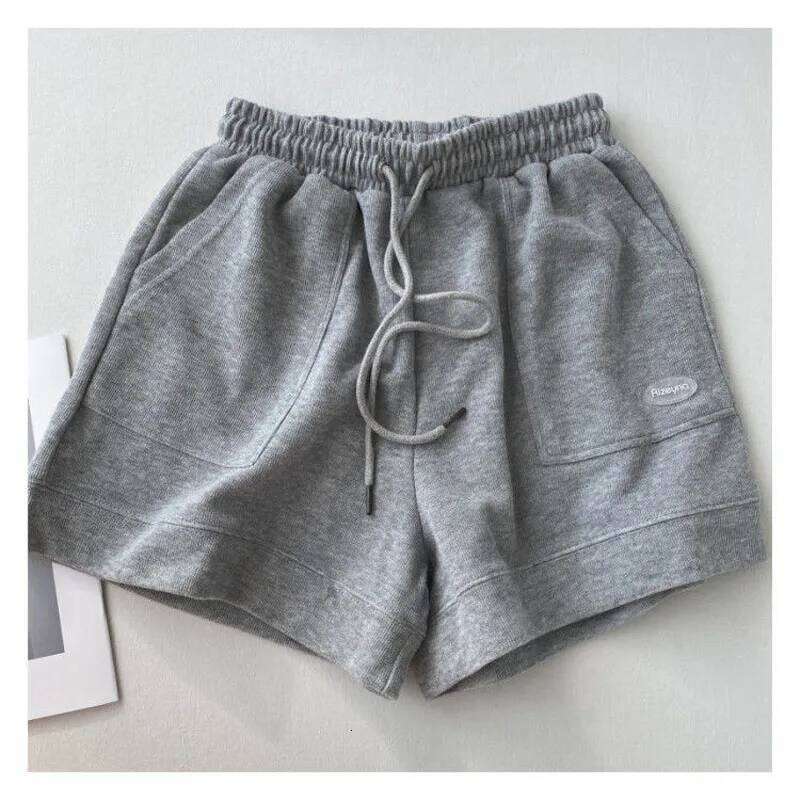Women's comfortable loose wide-legged drawstring A pants Waist Slim fit casual home versatile sports shorts XJ260206