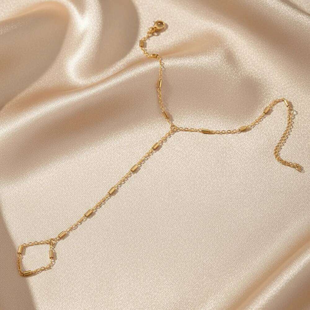 DGIDDK Stainless Steel New Luxury-Style Finger Bracelet Women's Fashionable Minimalist Delicate Wrist Jewellery Creative Gift 26H0206