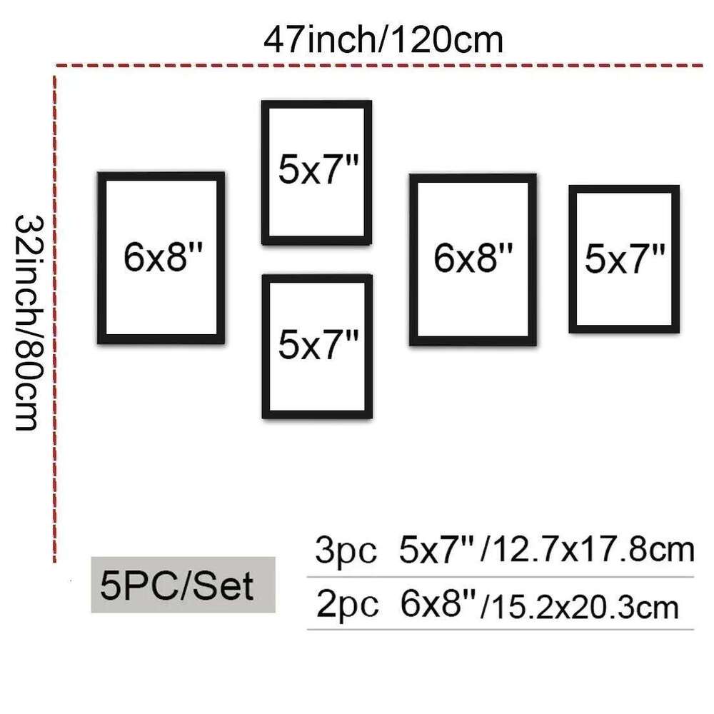 A4 6 7 8inch With Canvas Painting Black And White Beach Mushroom Boat Bird Flowers Wall Art Combination Photo Frame S260205