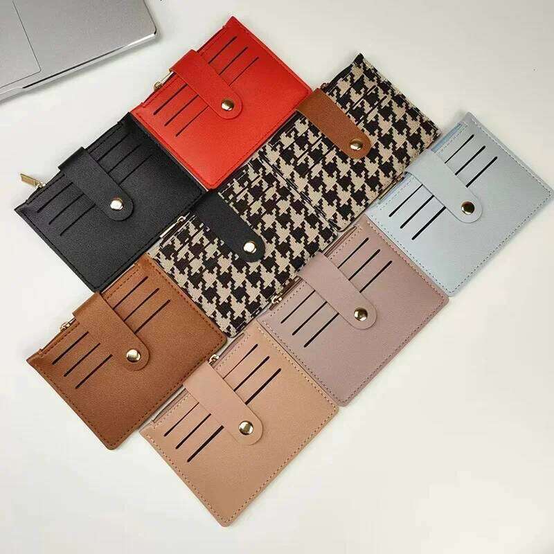 PU ID Holders Vintage Anti Thief Bank Credit Bus Cards Cover Coin Dollars Pouch Hasp Pocket Mini Wallets Bags Organizer Y260206