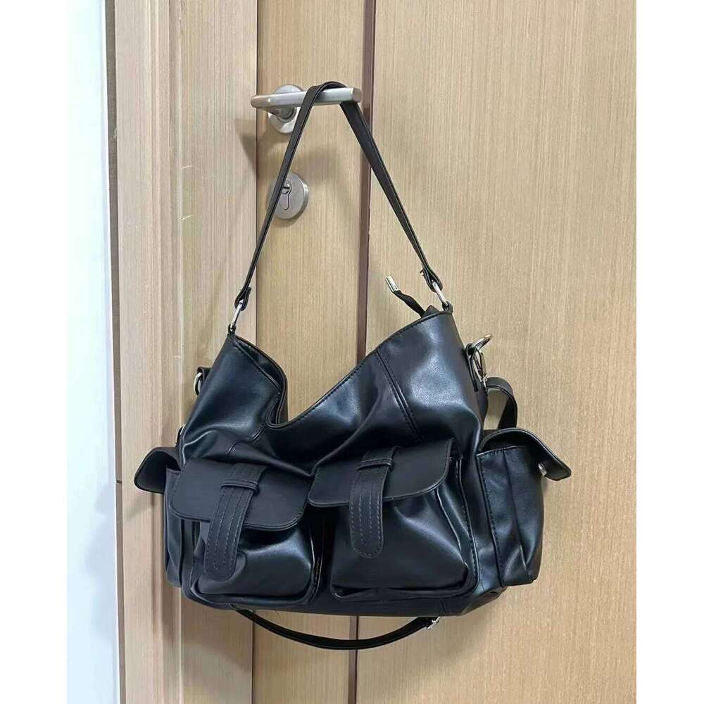Soft PU leather women shoulder Large capacity black female crossbody Casual Messenger bag for ladies big handbag bolsa Y260205
