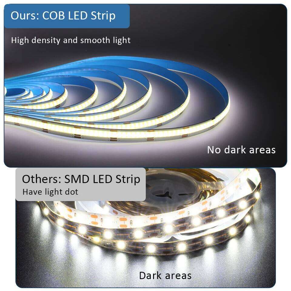 CCT COB Strip Lights High Density 608 LEDs/m Flexible Dimmable FOB Led Tape 2700K to 6500K Changeable LED Lighting DC12V 24V Z260206