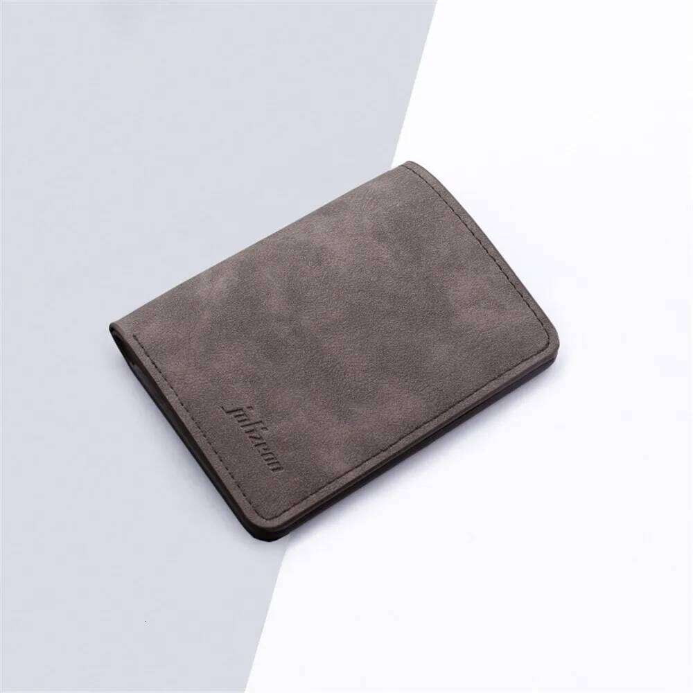 PU Leather Purse Frosted Card Holder Retro Embossed Folding Wallet Thin Men Soft Coin Pouch Bag For Women 2022 Trend 8*11cm Mini Y260206