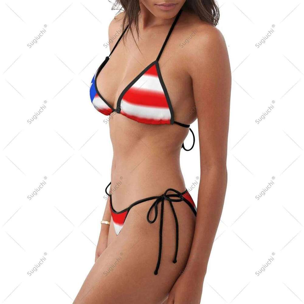 Women Girls Bikini Puerto Rico Flag Swimsuit Sets Three Point Beachwear Swimming Bathing Beach Party Suits Sexy Mujer Z260206