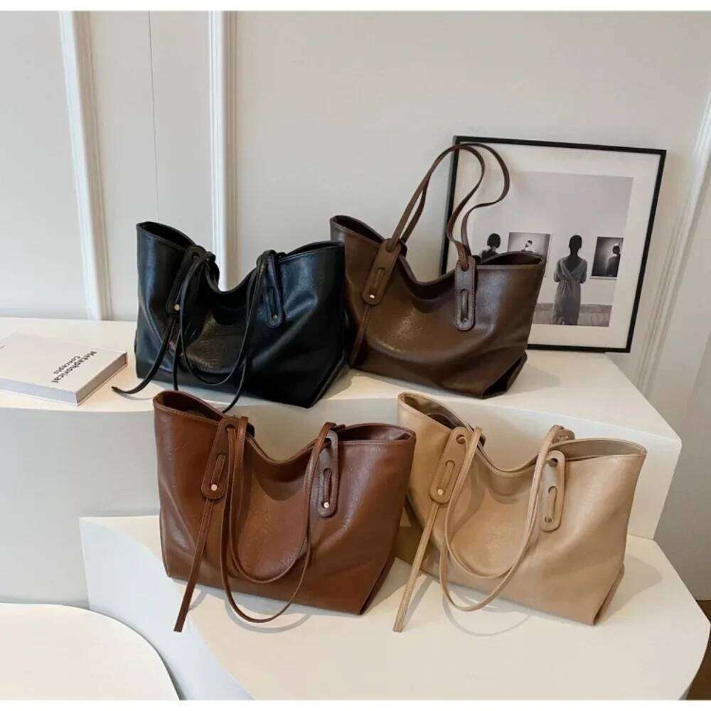 Large Capacity Women's Tote Bag 2023 Winter Fashion Trend Leather Shoulder Bags Office Handbag Y260205